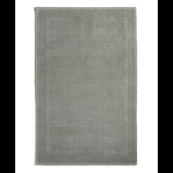 NWT Hotel Collection‎  [SZ 22 x 36 ] Woven Stripe Bath Mat in Pearl Grey - Picture 1 of 12